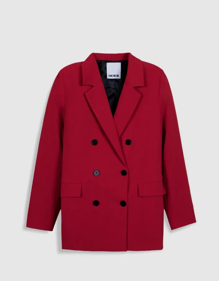 Veste de tailleur rouge boutonnage croisé Femme