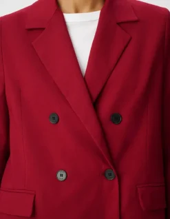 Veste de tailleur rouge boutonnage croisé Femme