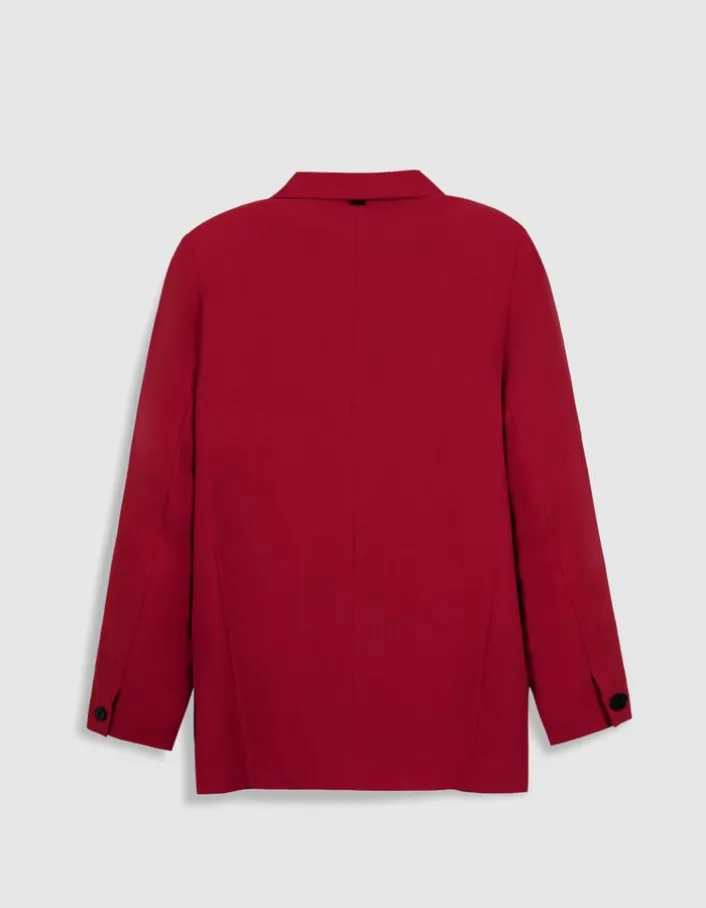 Veste de tailleur rouge boutonnage croisé Femme