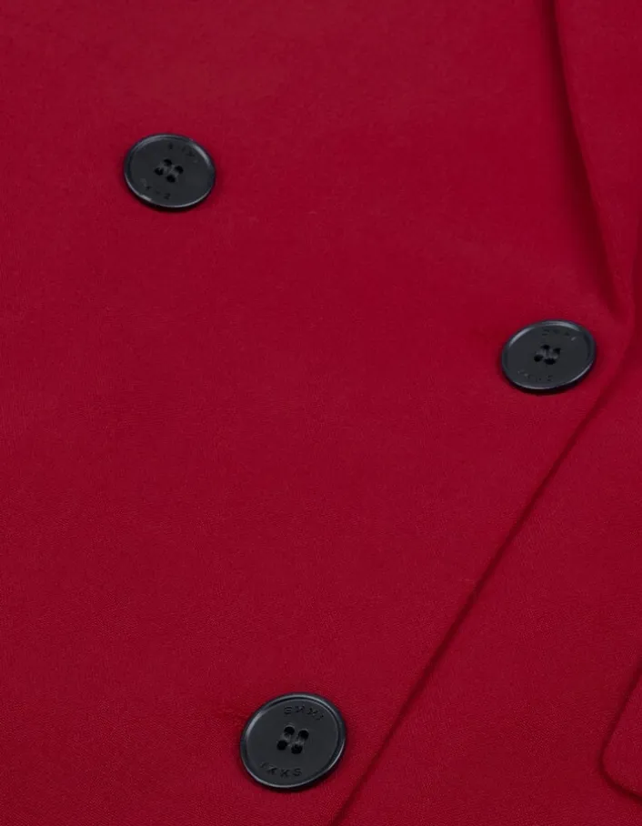 Veste de tailleur rouge boutonnage croisé Femme