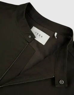 Veste kaki toile col pressionné Homme