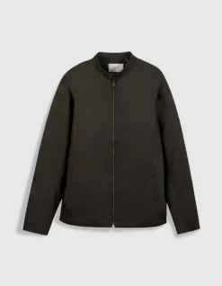 Veste kaki toile col pressionné Homme