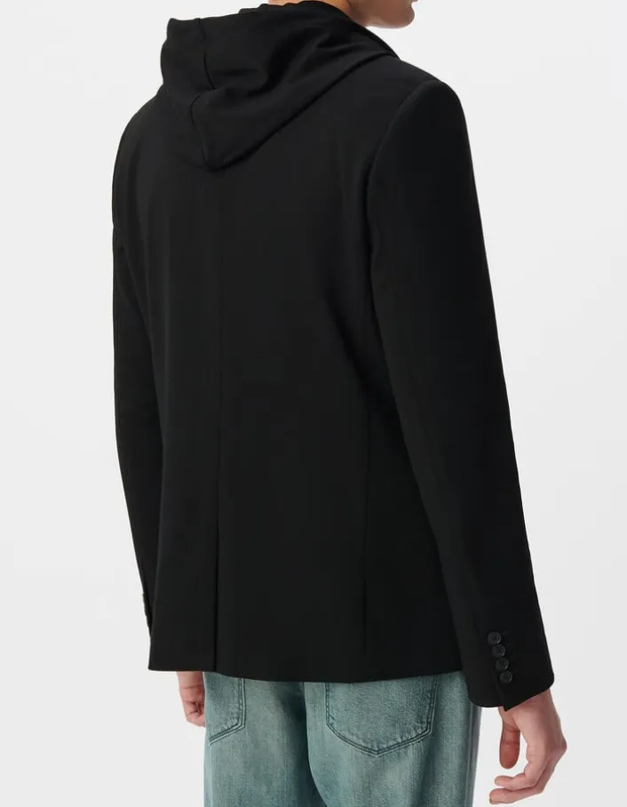 Veste noire Interlock à parementure amovible Homme