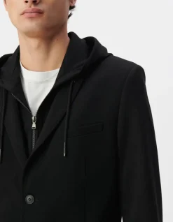 Veste noire Interlock à parementure amovible Homme