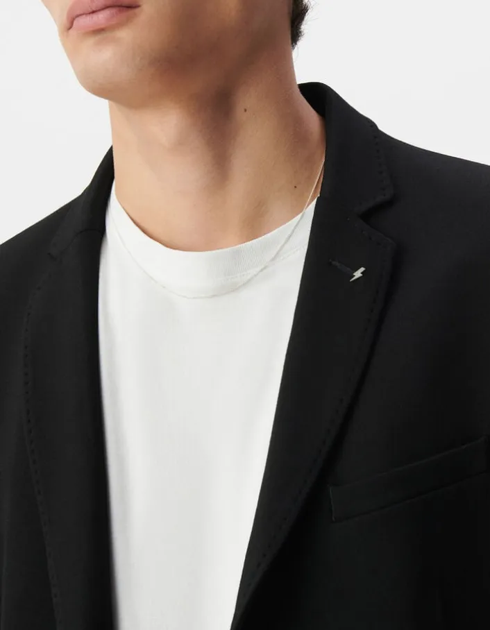 Veste noire Interlock à parementure amovible Homme