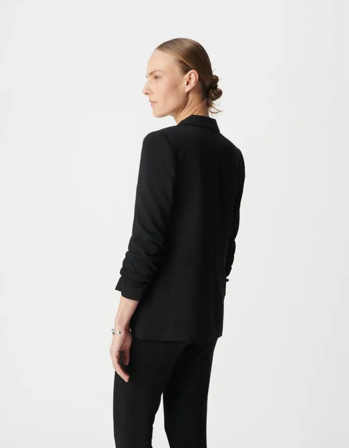 Veste tailleur en crêpe coloris noir femme
